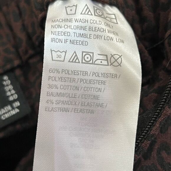 Dennis by Dennis Basso Cheetah Brown and Black Pants Women’s 6 - Picture 2 of 4